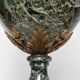 Cassolette, covered vase in green marble, head of rams, LouisXV XIXX