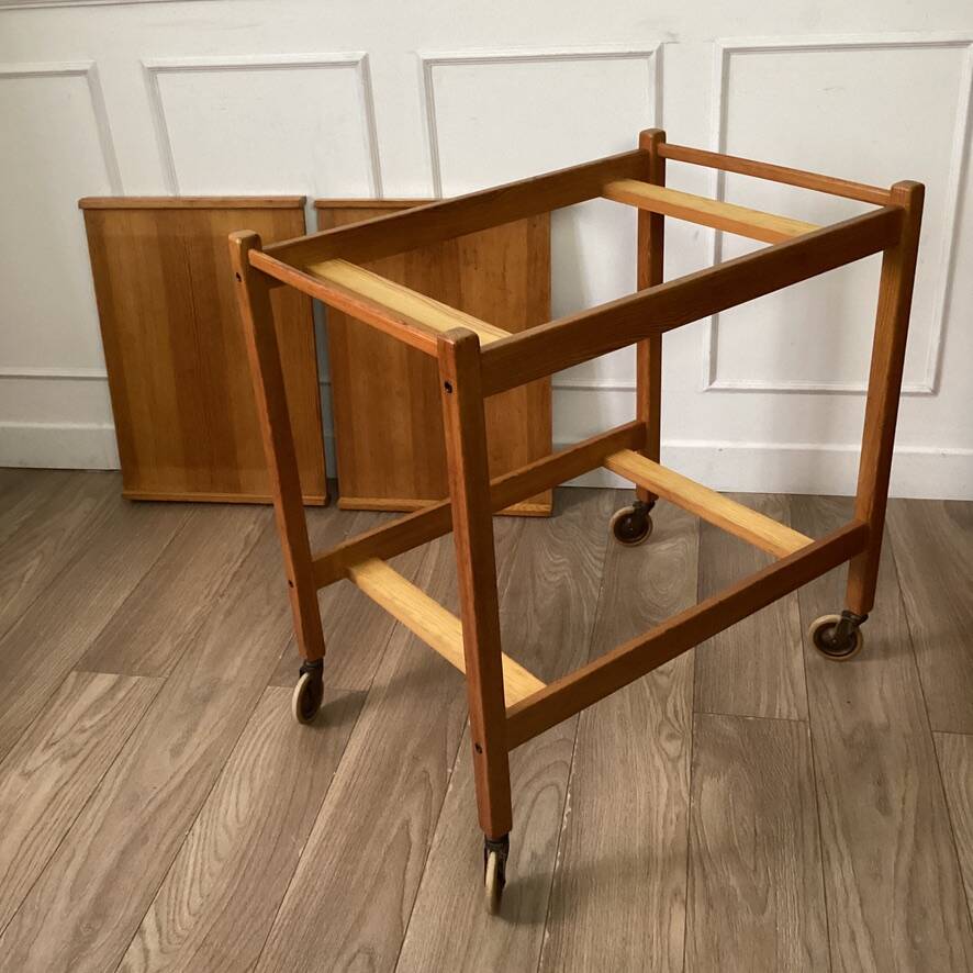 Pine serving trolley