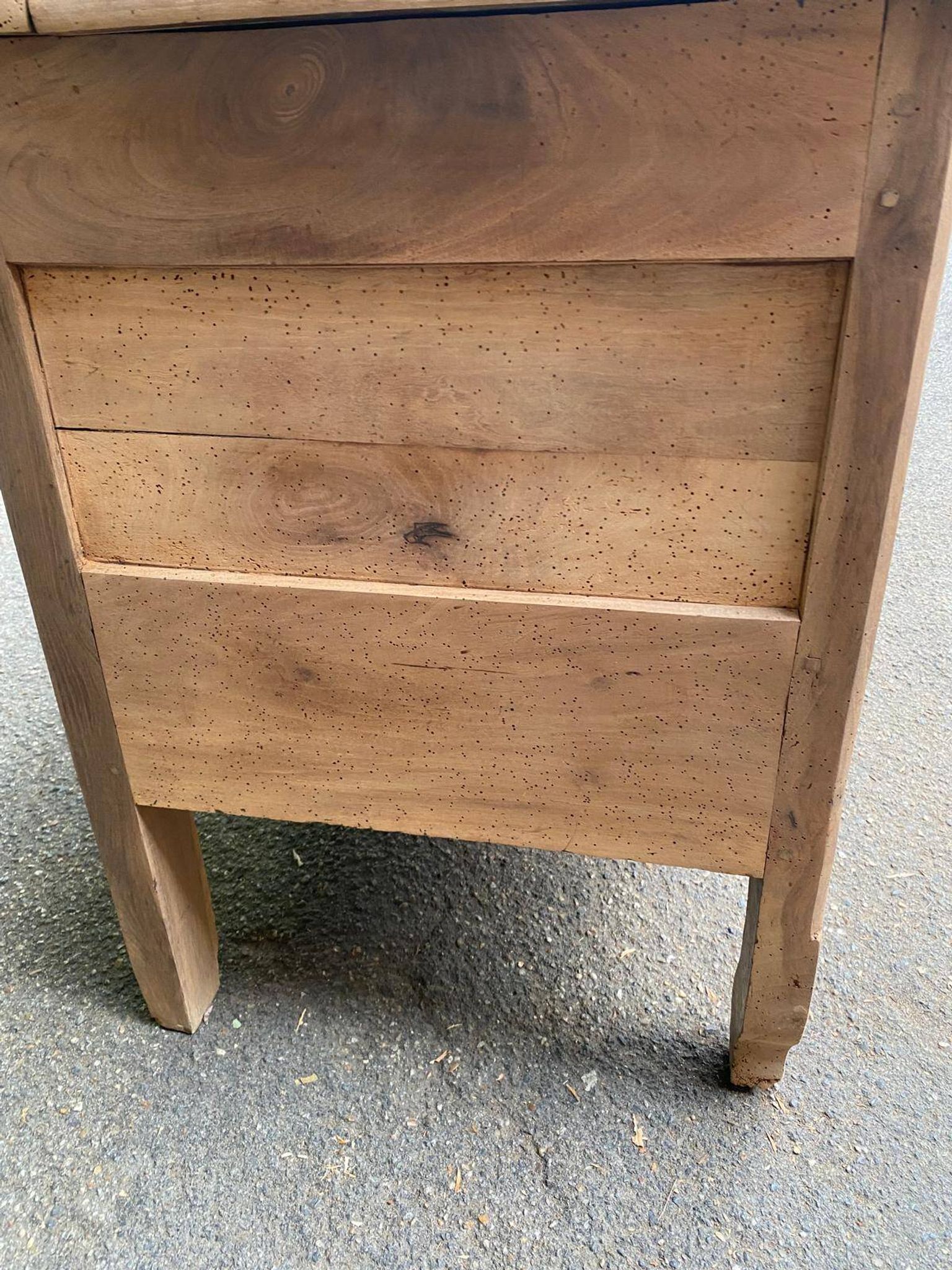 18th-century stripped chest in solid walnut