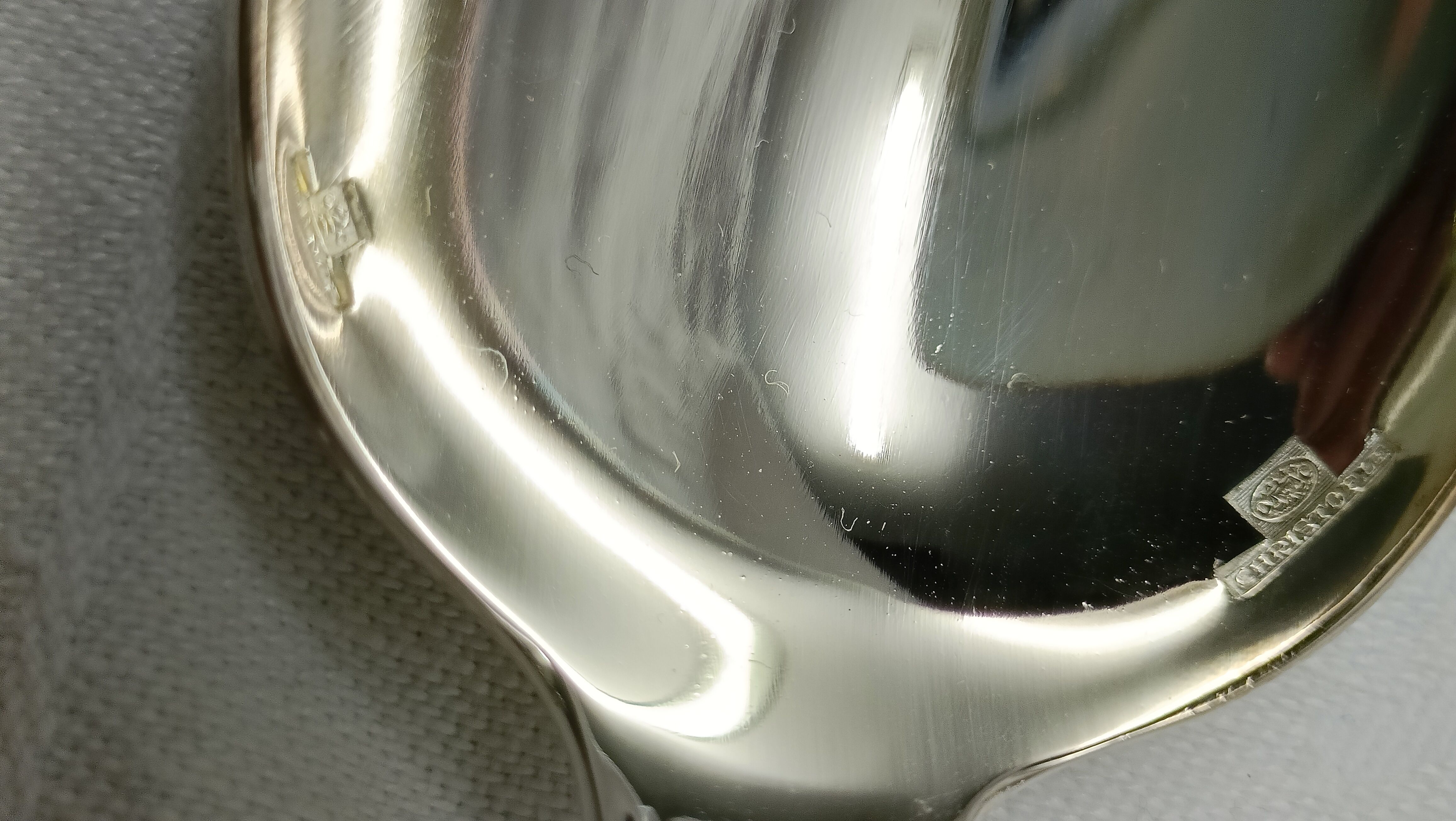 12 silver metal table spoons from Christofle model "Spatours"