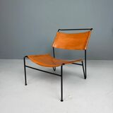 A. A. Dolleman Lounge Chair by Metz & Co, Mid-Century Leather & Metal