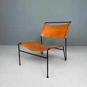 A. A. Dolleman Lounge Chair by Metz & Co, Mid-Century Leather & Metal