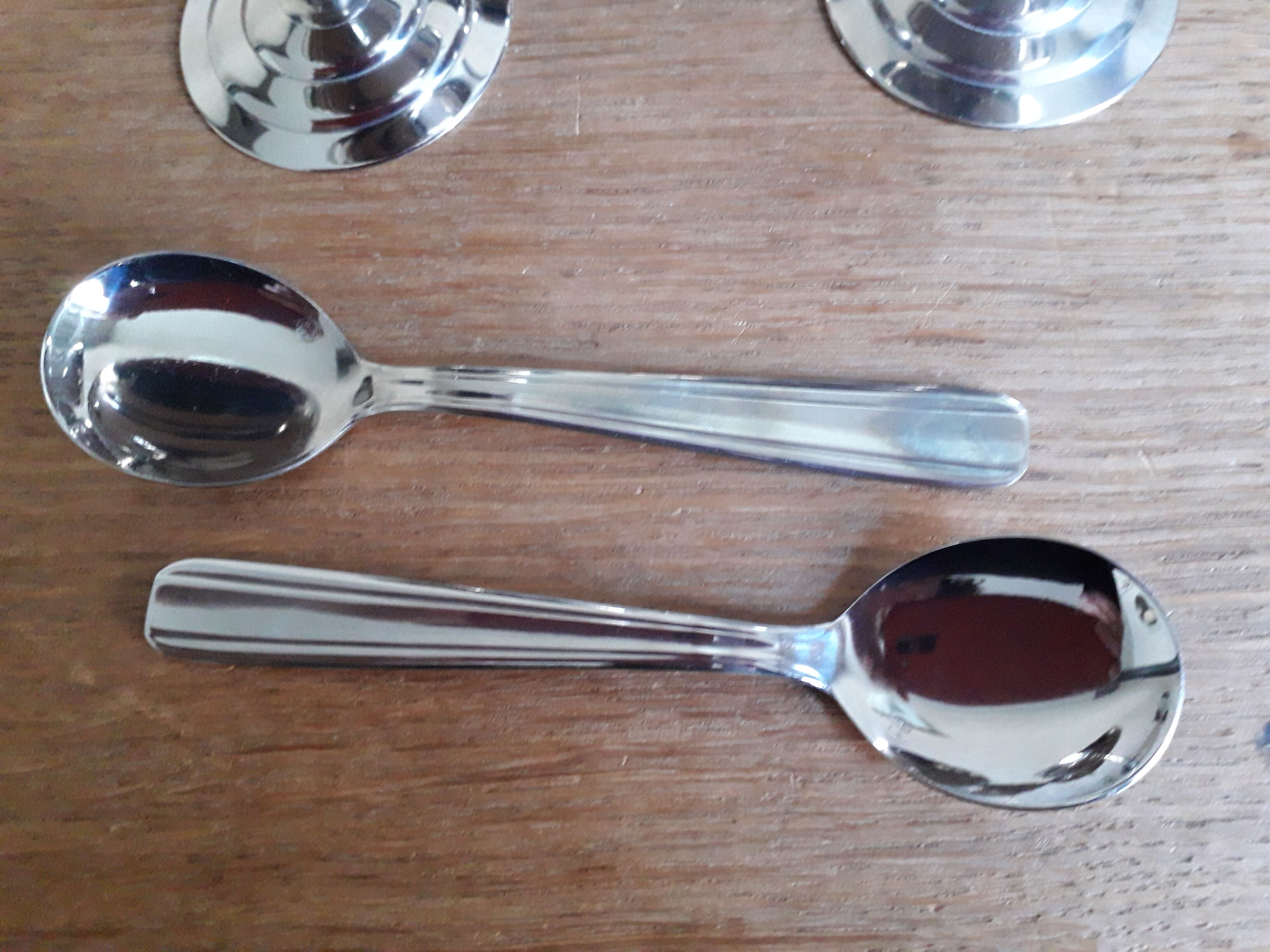 Set of 6 ice cream cups with spoons LETANG REMY 70s