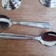 Set of 6 ice cream cups with spoons LETANG REMY 70s
