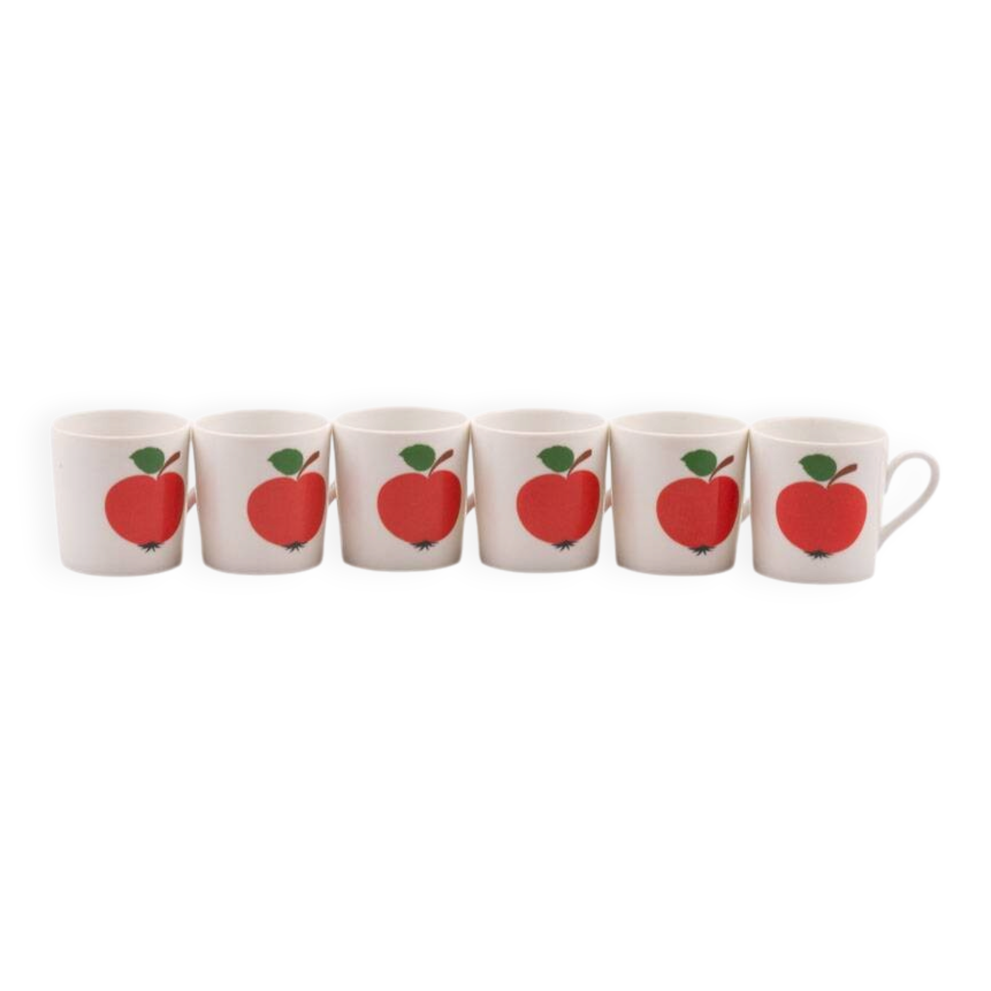 Lot of 6 Seltmann Weiden porcelain espresso cups - Red apple design - A