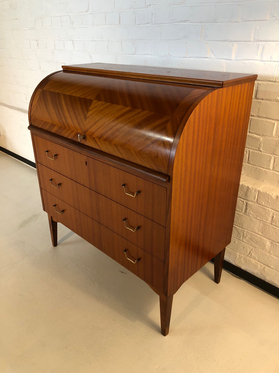Scandinavian cylinder desk / secretary by Egon Ostergaard circa 1960