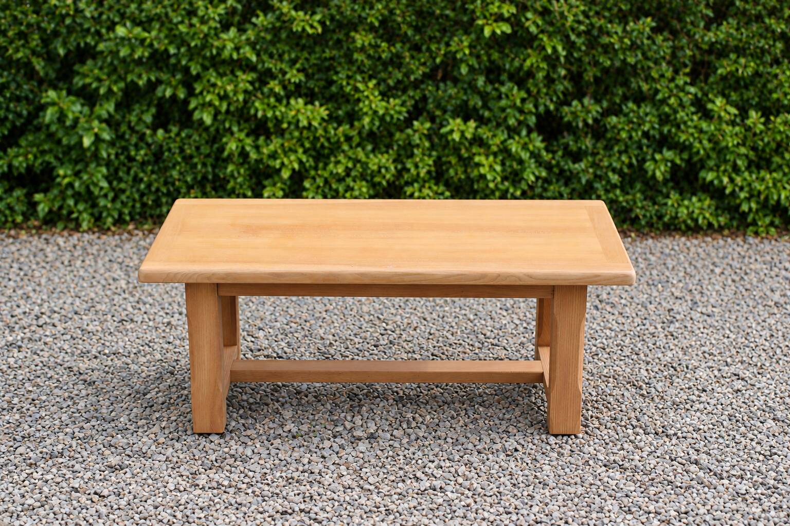 Table basse vintage en chêne style table de ferme – bois naturel – 103 cm
