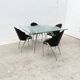 Table à manger de Bernard Dequet pour Protis France Design en fonte aluminium et cuir, France 1980