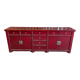 China bahut red lacquered buffet of unusual width 2m60 traditional manufacture