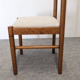 Set of 6 brutalist beech chairs, 1960s-1970s