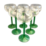 Set of 6 Alsace wine glasses in chiseled crystal