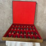 Leather and metal chess set