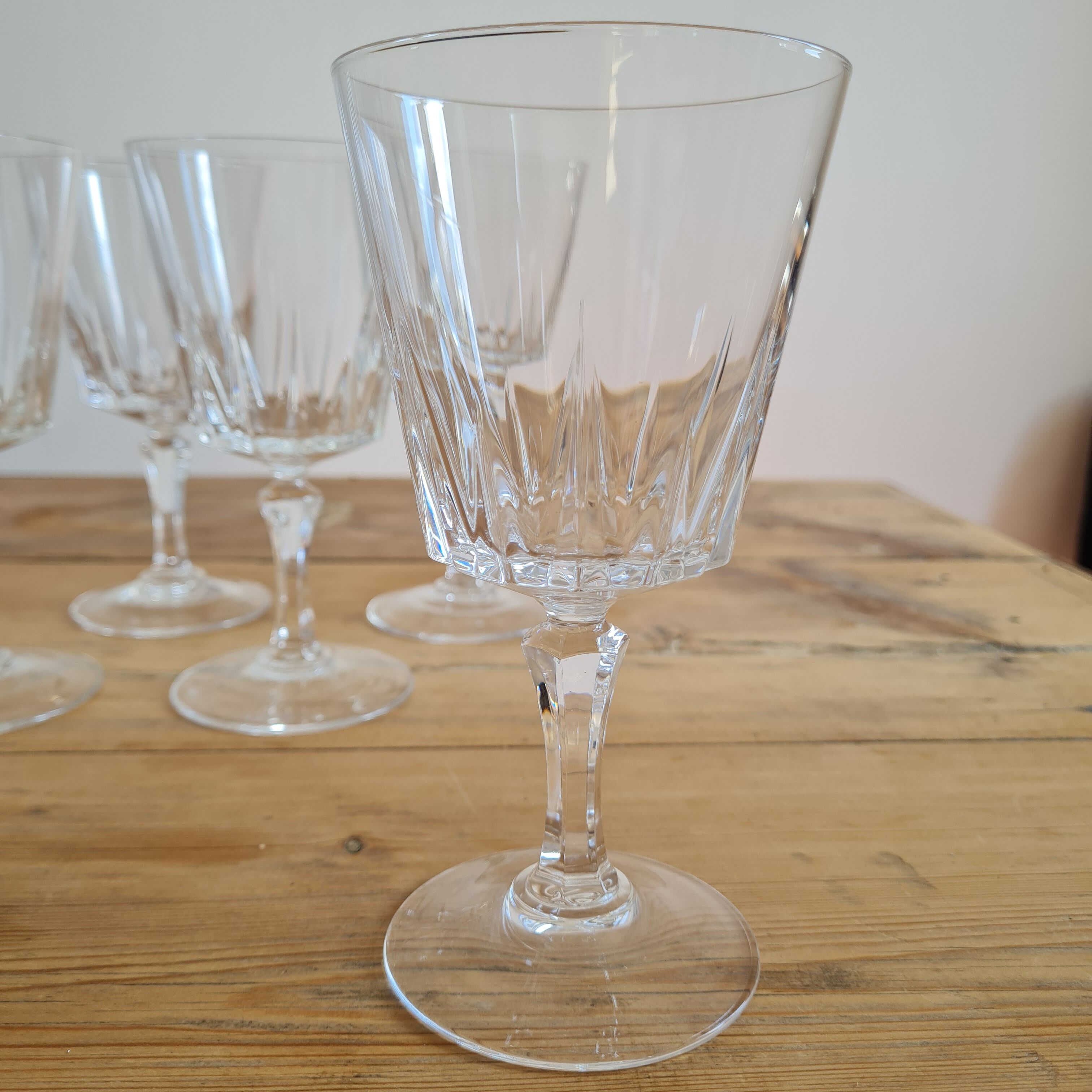 Service de 6 verres à eau en cristal ciselé