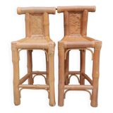 Pair of big bamboo stools 1970s
