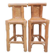 Pair of big bamboo stools 1970s
