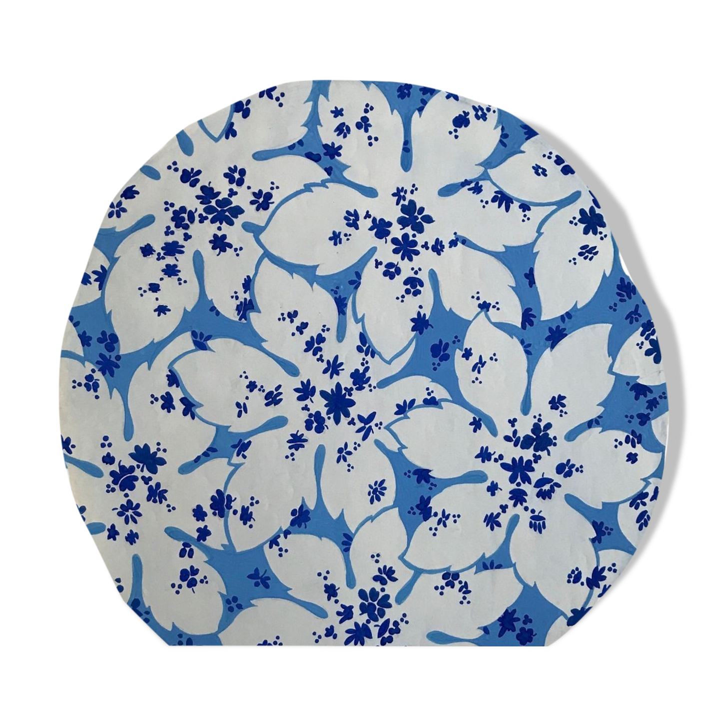 Original gouache on paper by Editions JEHLEM, floral decoration (rosette), twentieth century, Paris