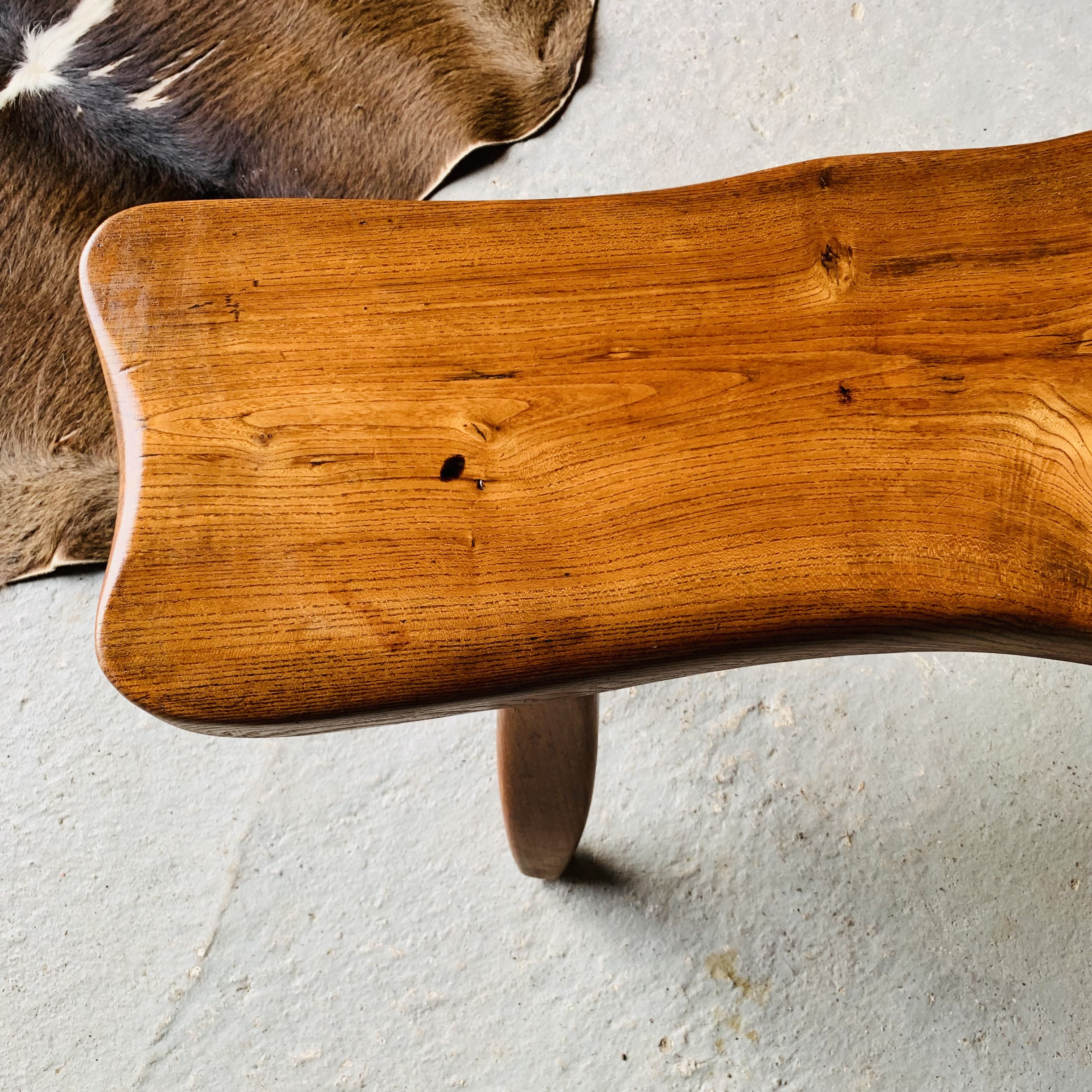 Brutalist wooden bench