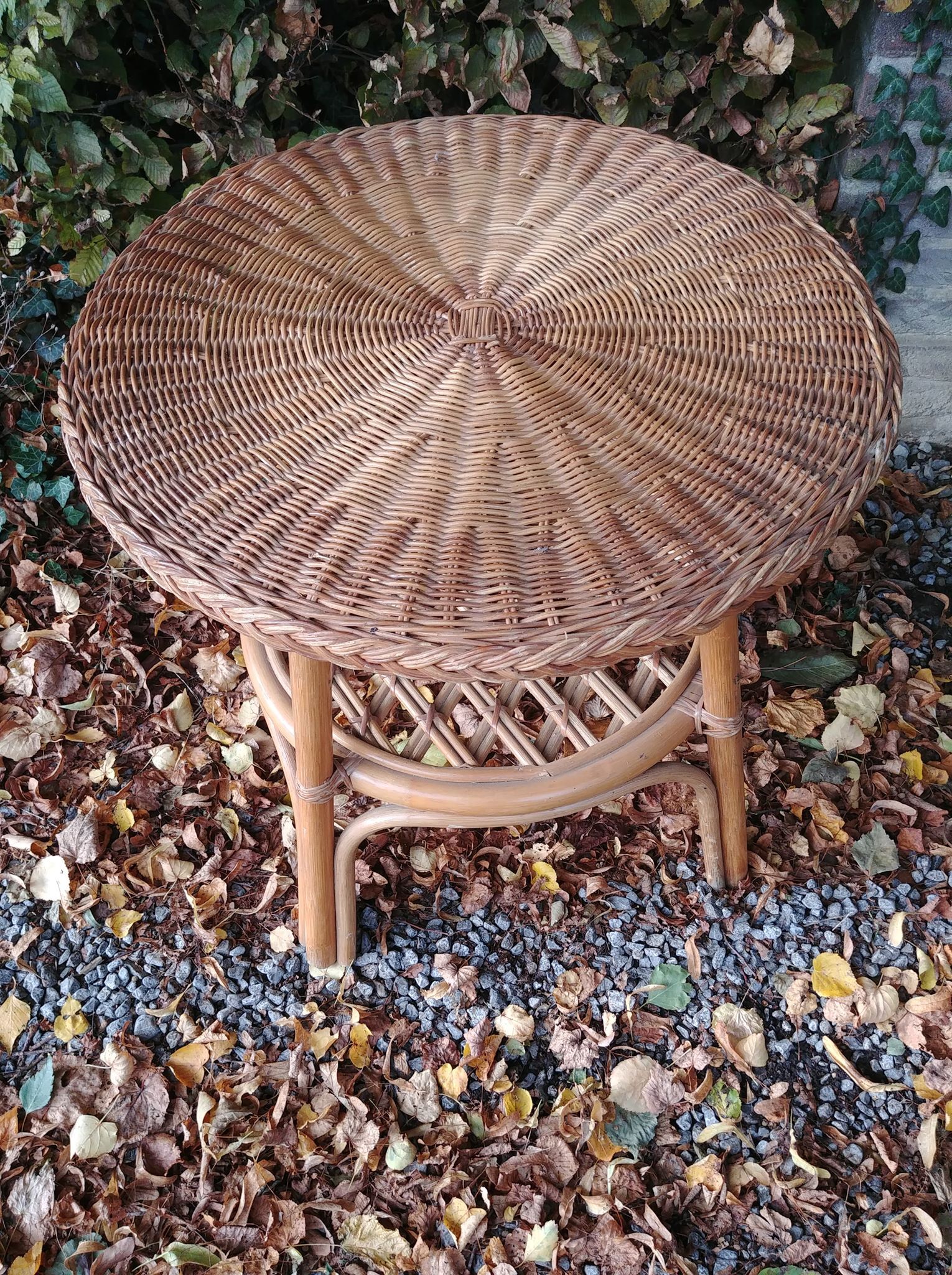 Rattan side table