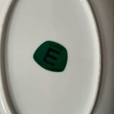 2 oval porcelain dishes with a floral pattern