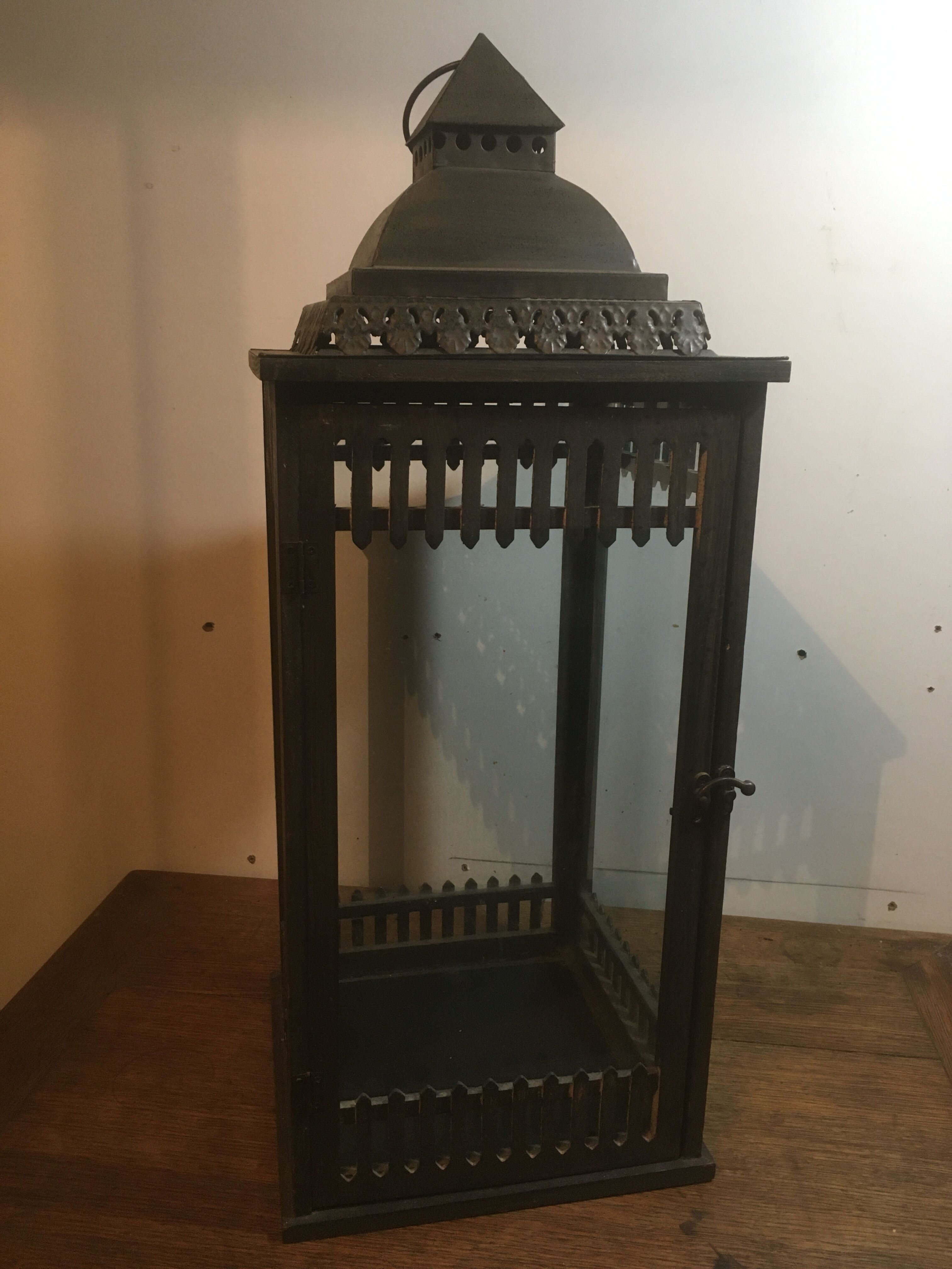Wood and iron photophore lantern