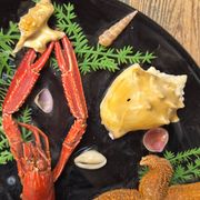 Unusual vintage wall plate seafood curiosity cabinet