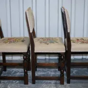 Victorian Floral Tapestry Dining Chairs, England, Set of 6