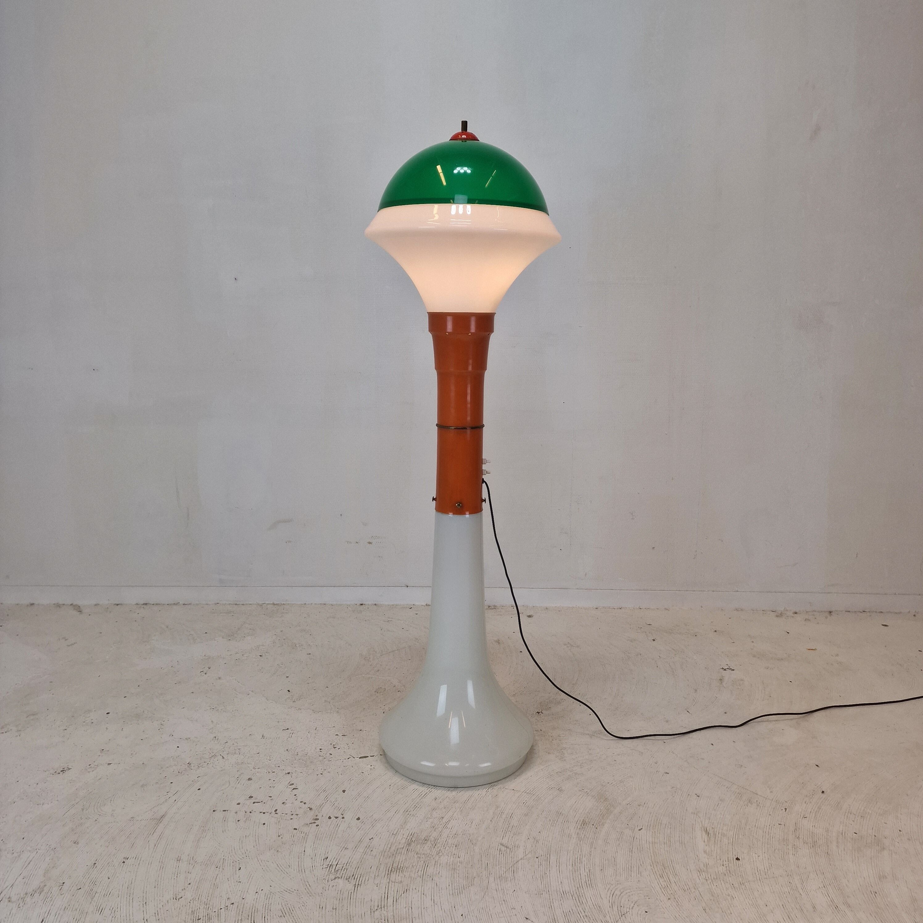 Italian Space Age Murano Glass Floor Lamp, 1970s