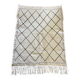 Berber carpet in beige wool with diamonds 140x105