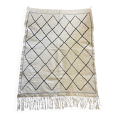 Tapis berbère en laine beige à  losanges 140x105