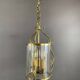 20th century brass and glass lantern pendant light