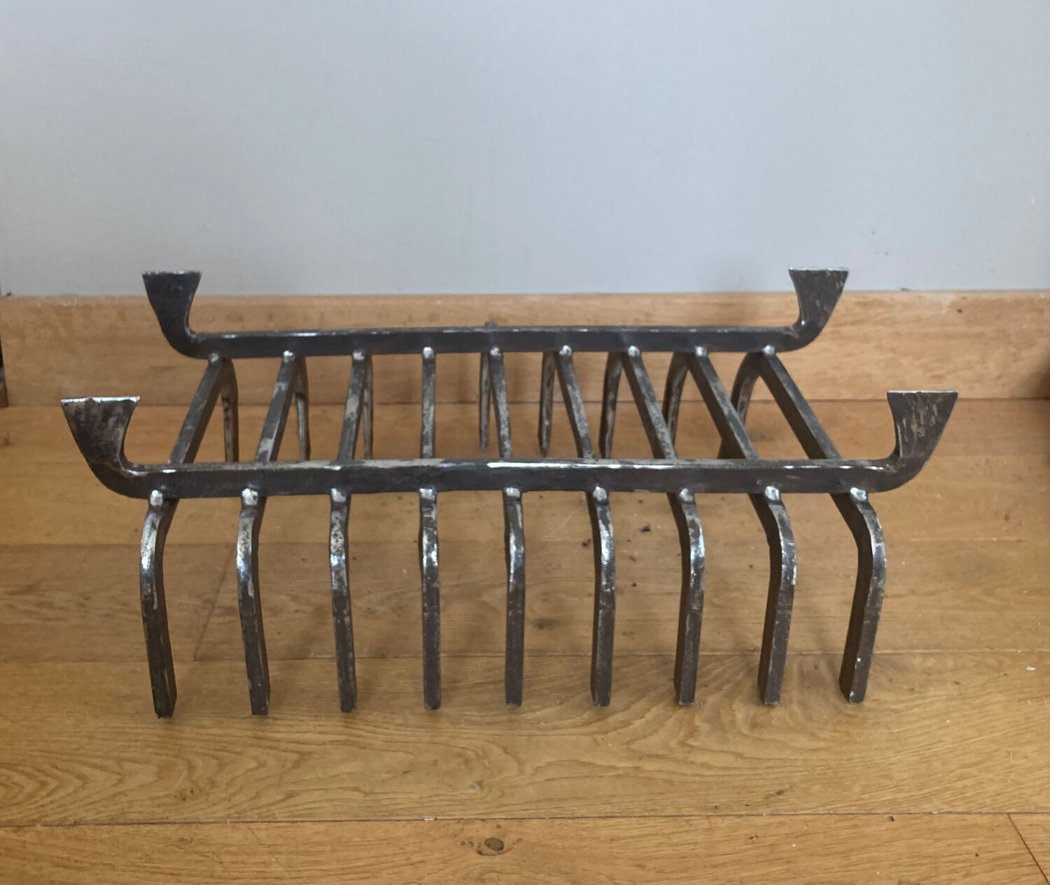 Large 19th century wrought iron log rack