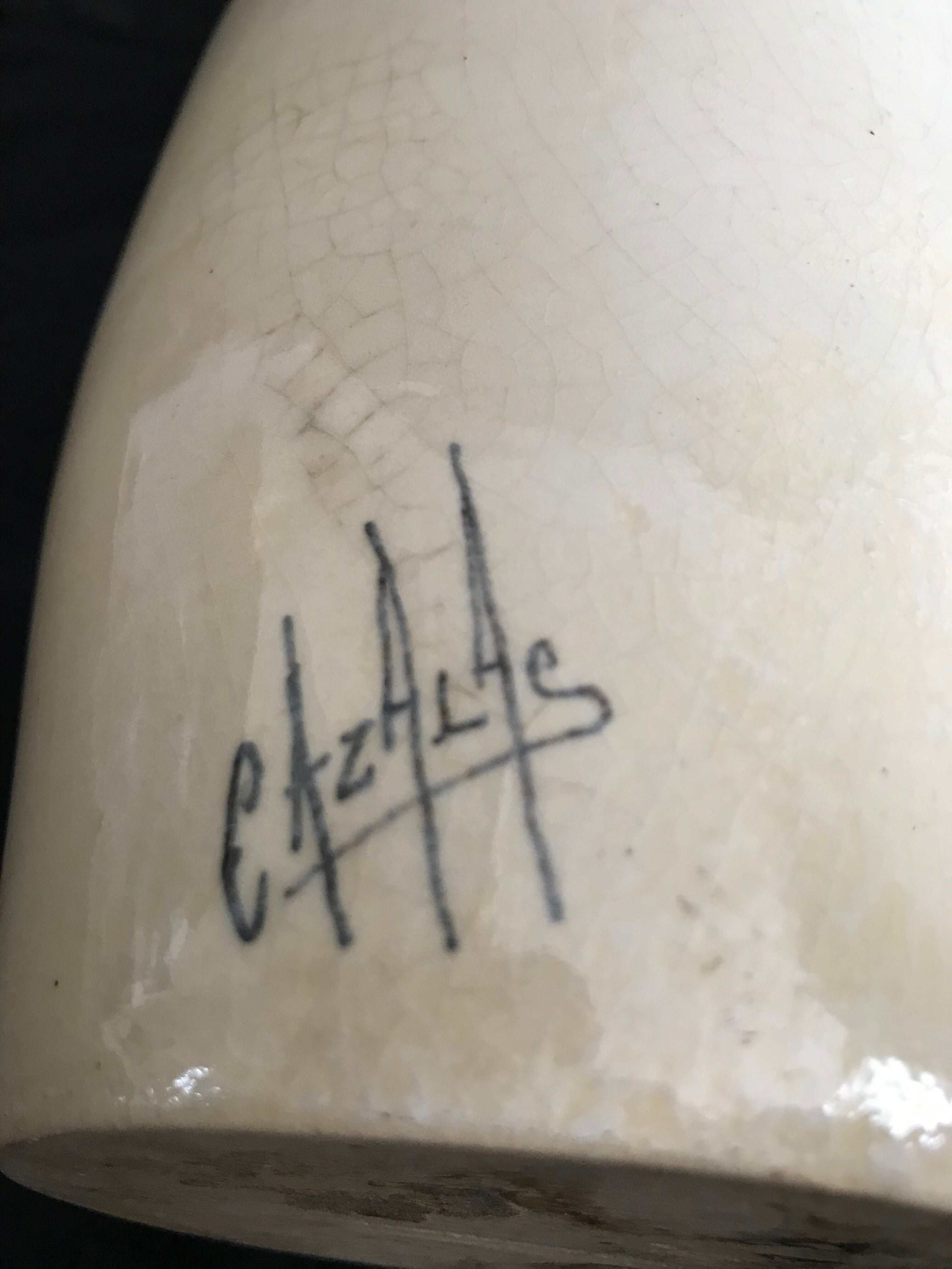 Vase signed by the artist E D - Cazalas