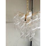 Murano Glass Chandelier "Virgola" Made in Italy Venini Style