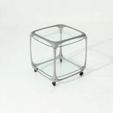 Italian Cast Aluminium Cube Bar Trolley by Lorenzo Burchiellaro 1970s
