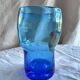 Saisissant vase  pâte de verre bleue / Bob le Bleïs/ Verrerie Maure-Vieil
