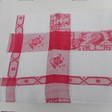 Old white damask tablecloth