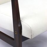 Fauteuil beige velvet années 1970