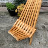 Solid wood folding patio garden armchair
