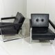 Hein Salomonson black leather lounge chairs 1968