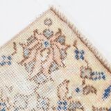 4x7 Tan Beige & Blue Floral Vintage Rug, 138x206Cm