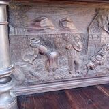 Ancien meuble vaisselier bois massif sculpté