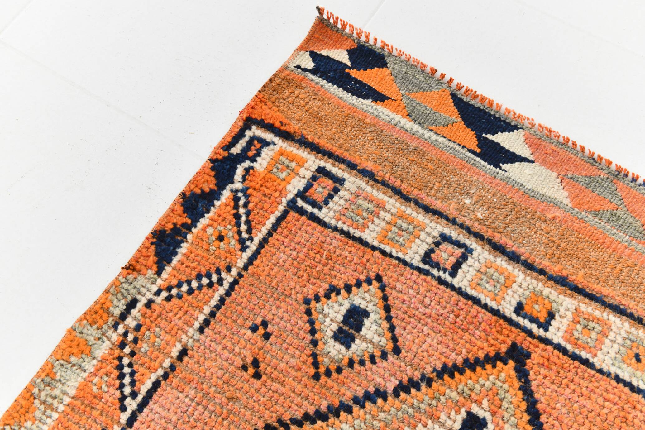 3x13 Faded Orange Vintage Runner Rug, 87x383Cm SK 23482