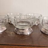 lot of 5 silver-plated metal fruit bowls in syrup made in Italy