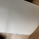 Brushed metal and ribbed opal plastic wall lights