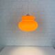 Vintage Space Age Orange Glass Pendant Light
