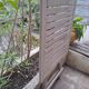Square folding wooden garden table painted gray gray beige