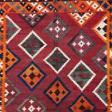 Vintage Persian Qasgai Kilim 270x163 cm Wool Kelim Rug Large Red, Black, Colorful