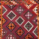 Vintage Persian Qasgai Kilim 270x163 cm Wool Kelim Rug Large Red, Black, Colorful