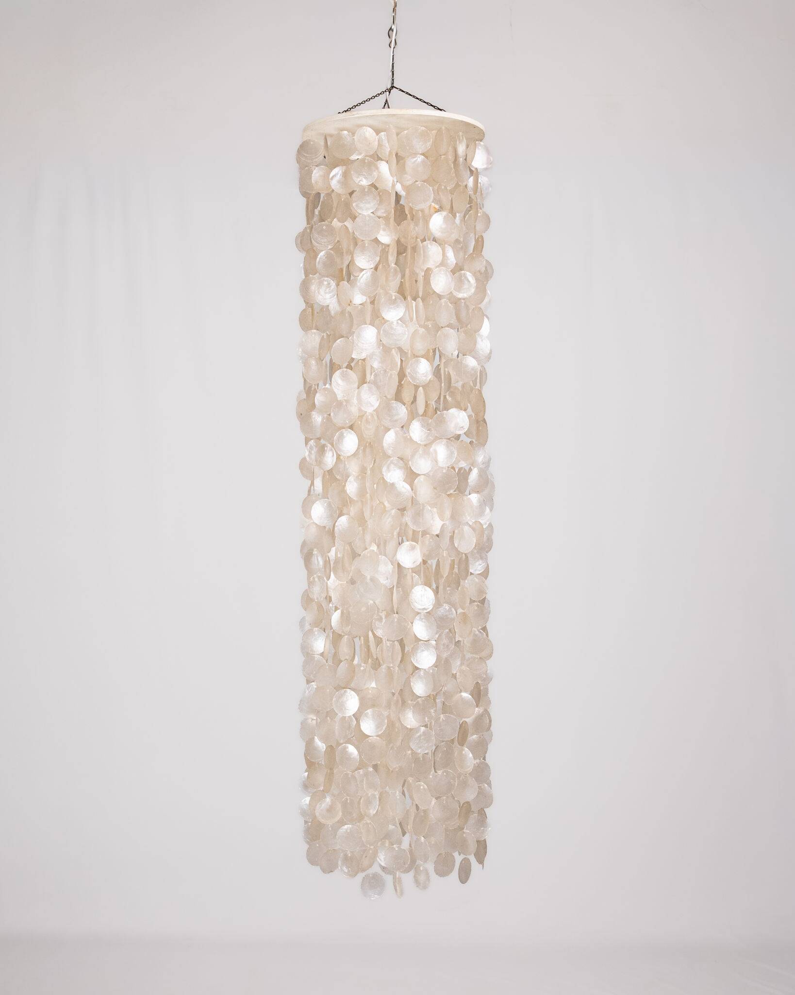 Large mother-of-pearl chandelier in the style of Verner Panton, 1980s.