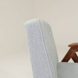 Vintage armchair Scandinavian design baby blue boucle